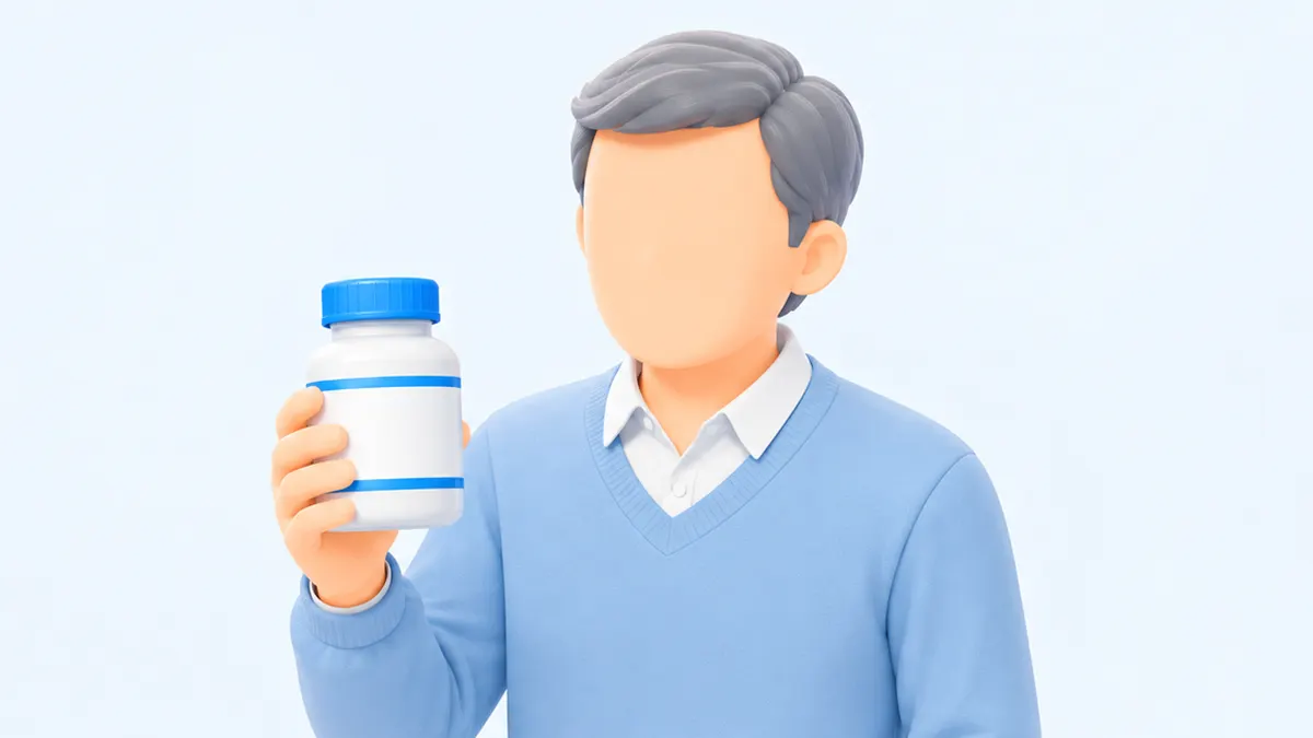 血液をサラサラにする薬は、病気を起こす前の方は新しく始めない、起こしたあとの方は自己判断でやめない、という違いを左右で対比したコラムのサムネイルイラスト